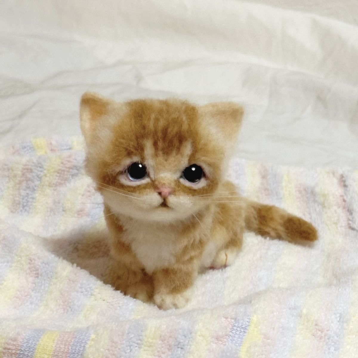 nenneco. マンチカン 茶トラ 羊毛フェルト ハンドメイド ベビー ねこ