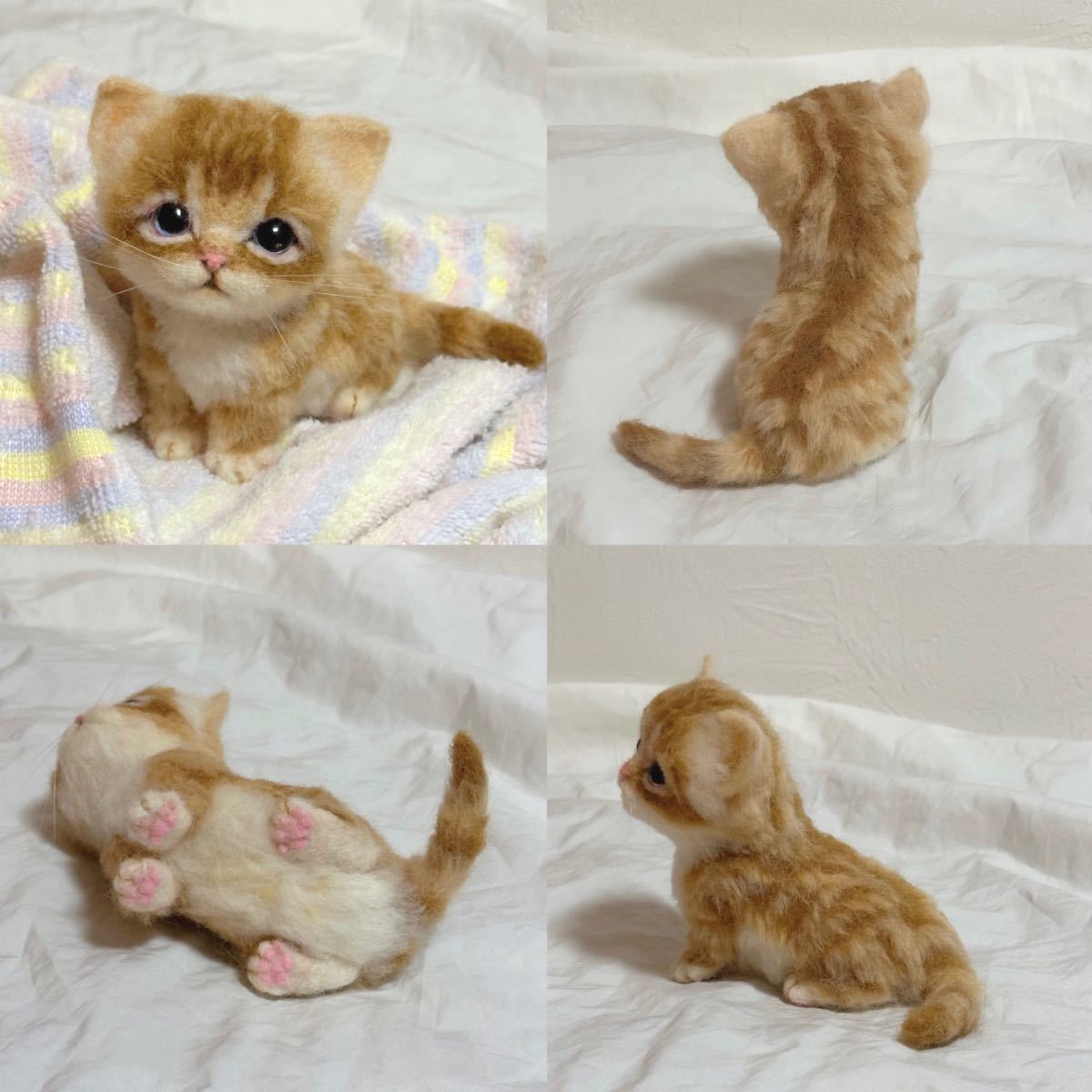 nenneco. マンチカン 茶トラ 羊毛フェルト ハンドメイド ベビー ねこ