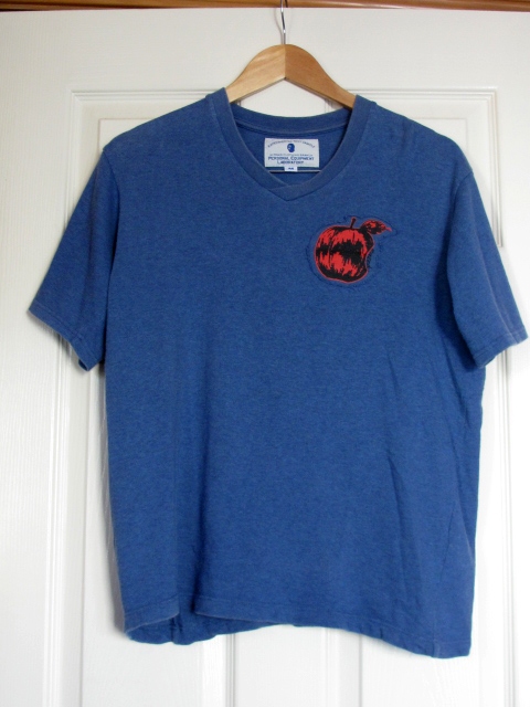  rare nitraid Nitraid arch Logo V neck join T-shirt COTTON100% apple blue ... Vintage shirt 