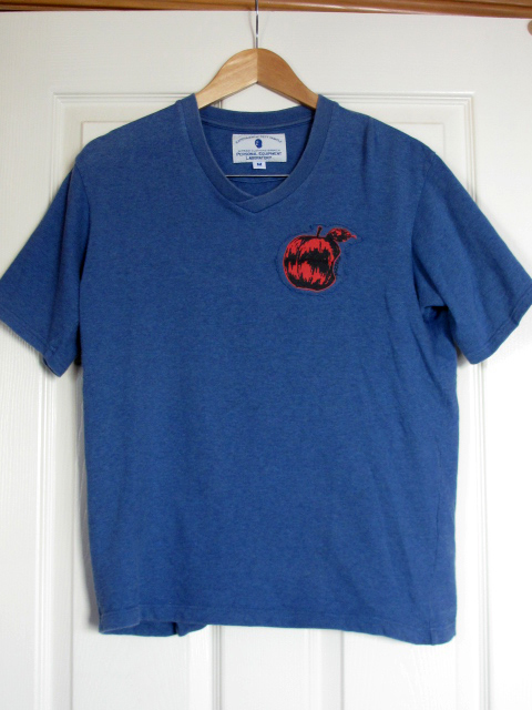  rare nitraid Nitraid arch Logo V neck join T-shirt COTTON100% apple blue ... Vintage shirt 