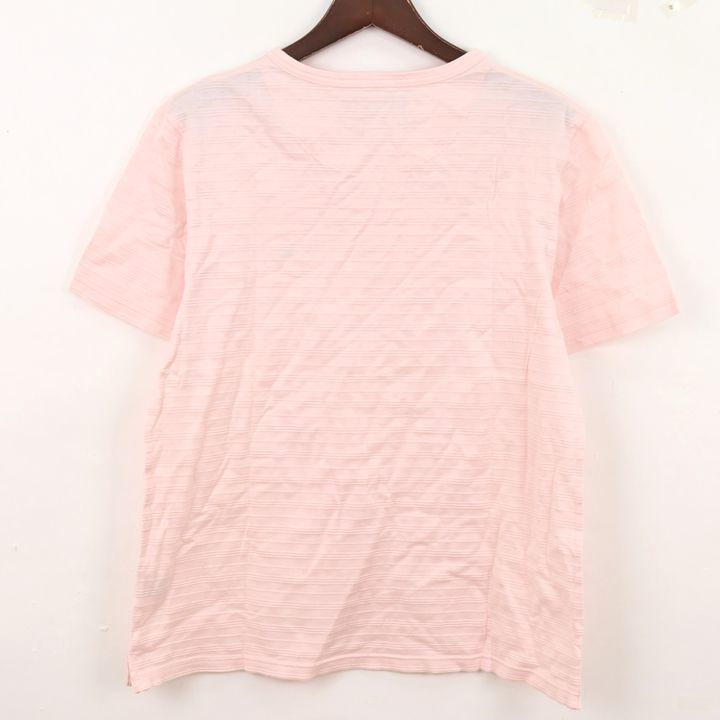 バーバリーロンドン Tシャツ 半袖 キーネック ホースマーク コットン100％ トップス メンズ Lサイズ ピンク BURBERRY LONDONの画像2
