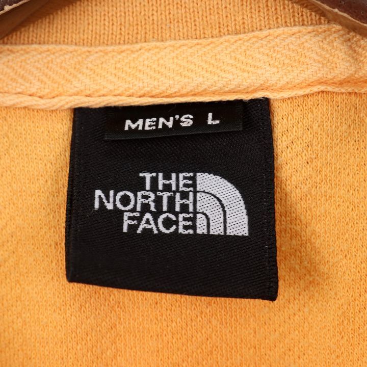ザノースフェイス ポロシャツ 半袖 ハーフジップ NT31202 ロゴ刺繍 トップス メンズ Lサイズ オレンジ THE NORTH FACE_画像3