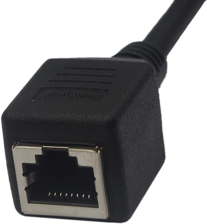 CERRXIAN DB9 RS232 COMメスポート - RJ45メス+ RS232メス - RJ45メスコネクタカードDB9シリアルポートエクステンダ - LAN CAT5 （1ペア）_画像4