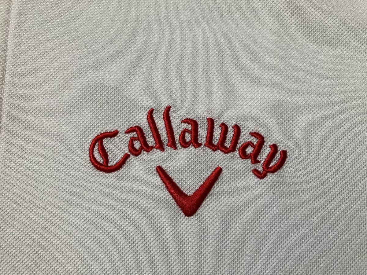 ★かっこいい★Callaway キャロウェイ 半袖ポロシャツ X SERIES Classic 刺繍ロゴ 白 ホワイト Mサイズ GOLF ゴルフ ウエアの画像3