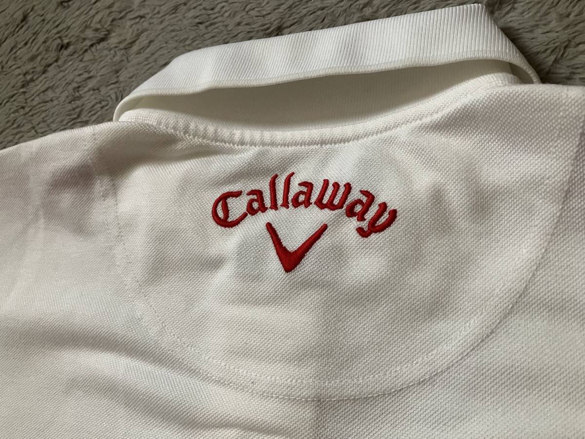 ★かっこいい★Callaway キャロウェイ 半袖ポロシャツ X SERIES Classic 刺繍ロゴ 白 ホワイト Mサイズ GOLF ゴルフ ウエアの画像6