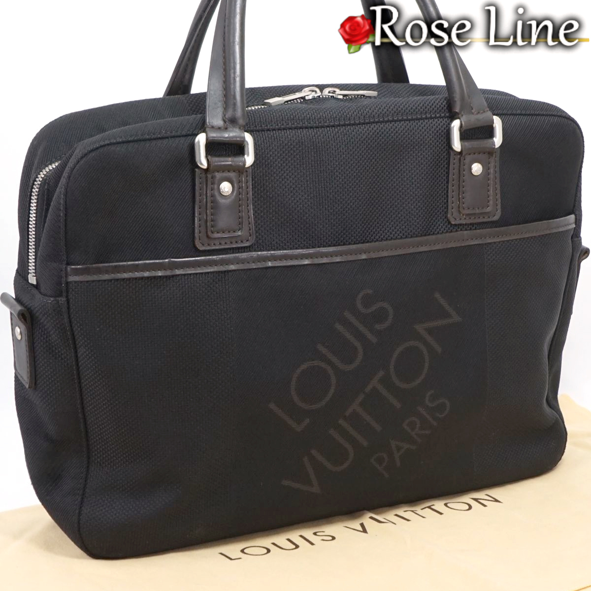【良好品】Louis Vuitton ダミエジェアン ヤック ビジネスバッグ PCバッグ 鞄 ノワール 黒 DAMIERGEANT メンズレディース ジュアン M93082