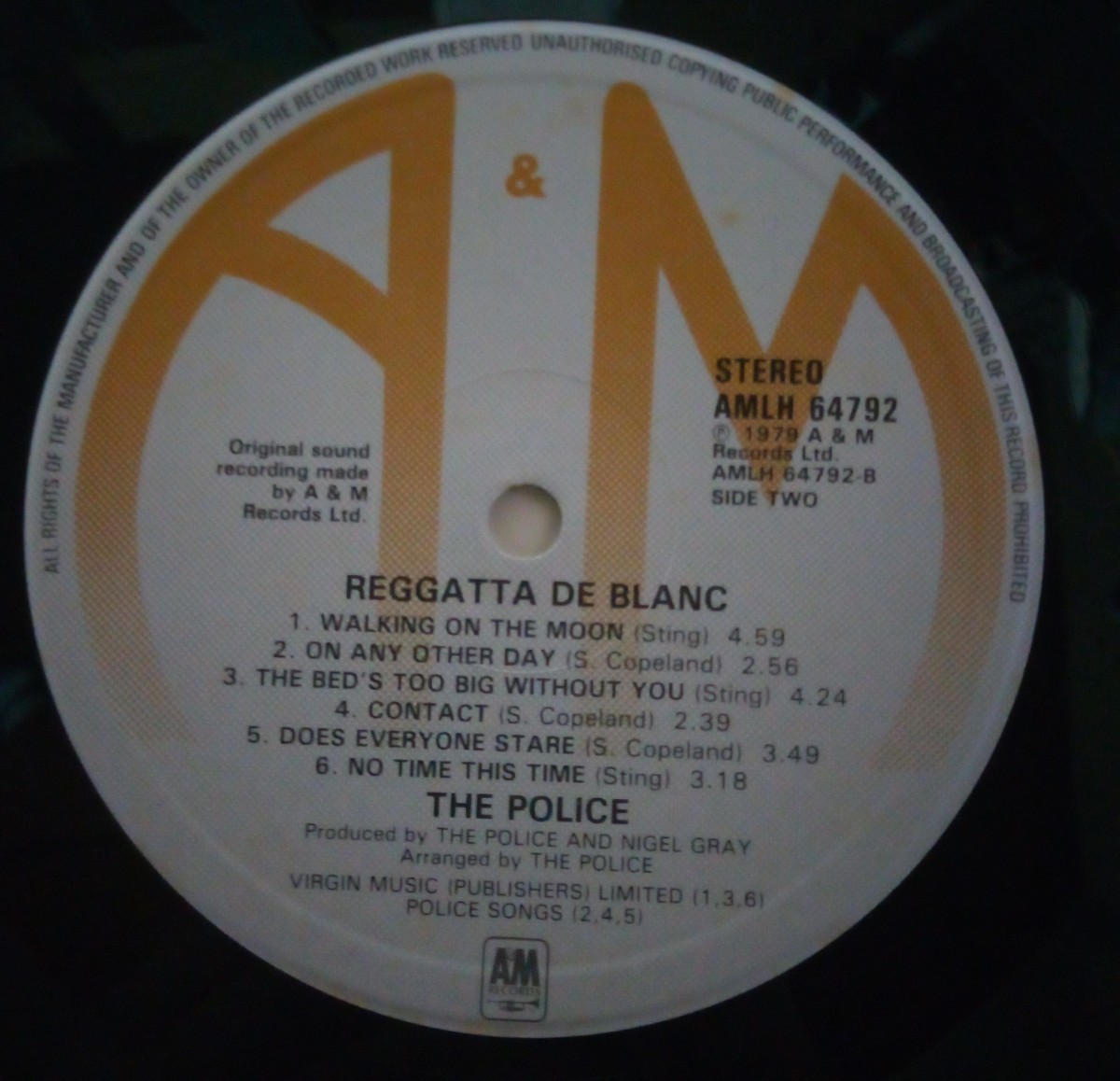 【LP/ 英国盤】The Police ポリス 白いレガッタ Reggatta De Blanc 1979年 AMLH 64792 A&M _画像9