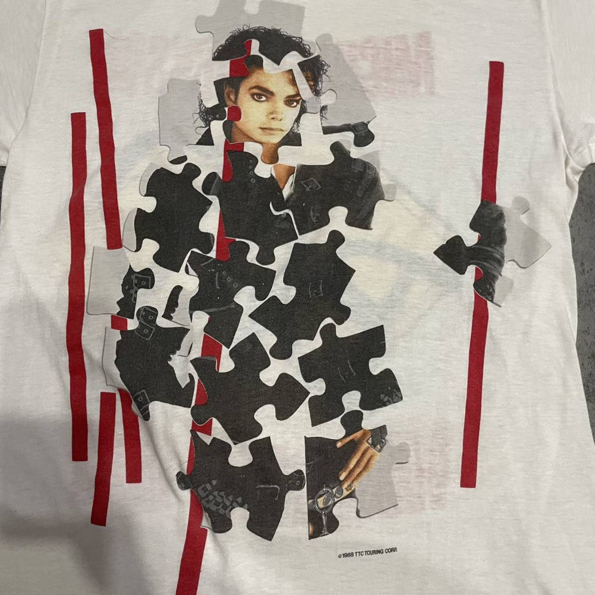 超美品　ビンテージ　80s 激レア 1988年製 マイケルジャクソン michael jackson ワールドツアーTシャツ　BAD USA製　バンドT バンT