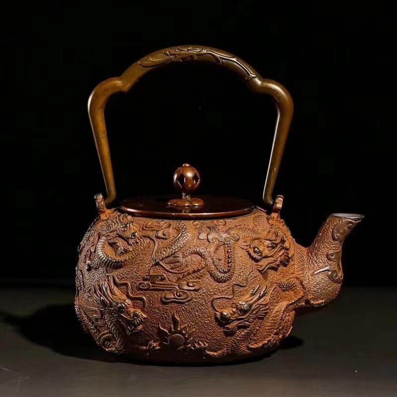 高品質★砂鉄 大容量鉄壺手作り鉄 やかんを沸かす お茶の道具 1300ML