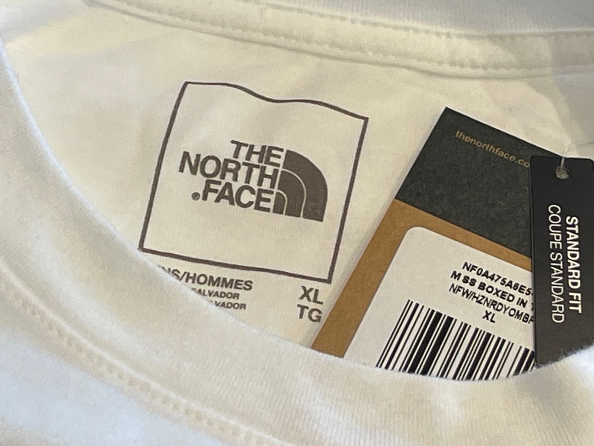 新品未使用 ノースフェイス ボックスロゴ Tシャツ ホワイト/レインボー XL 海外限定 USモデル