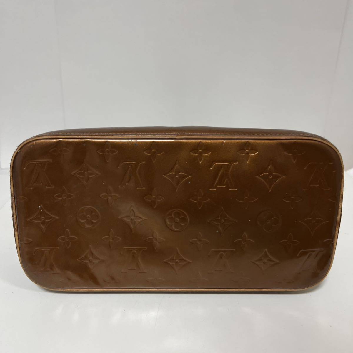 LOUIS VUITTON ルイヴィトン ヒューストン モノグラム ヴェルニ トートバッグ ブロンズ 中古_画像5