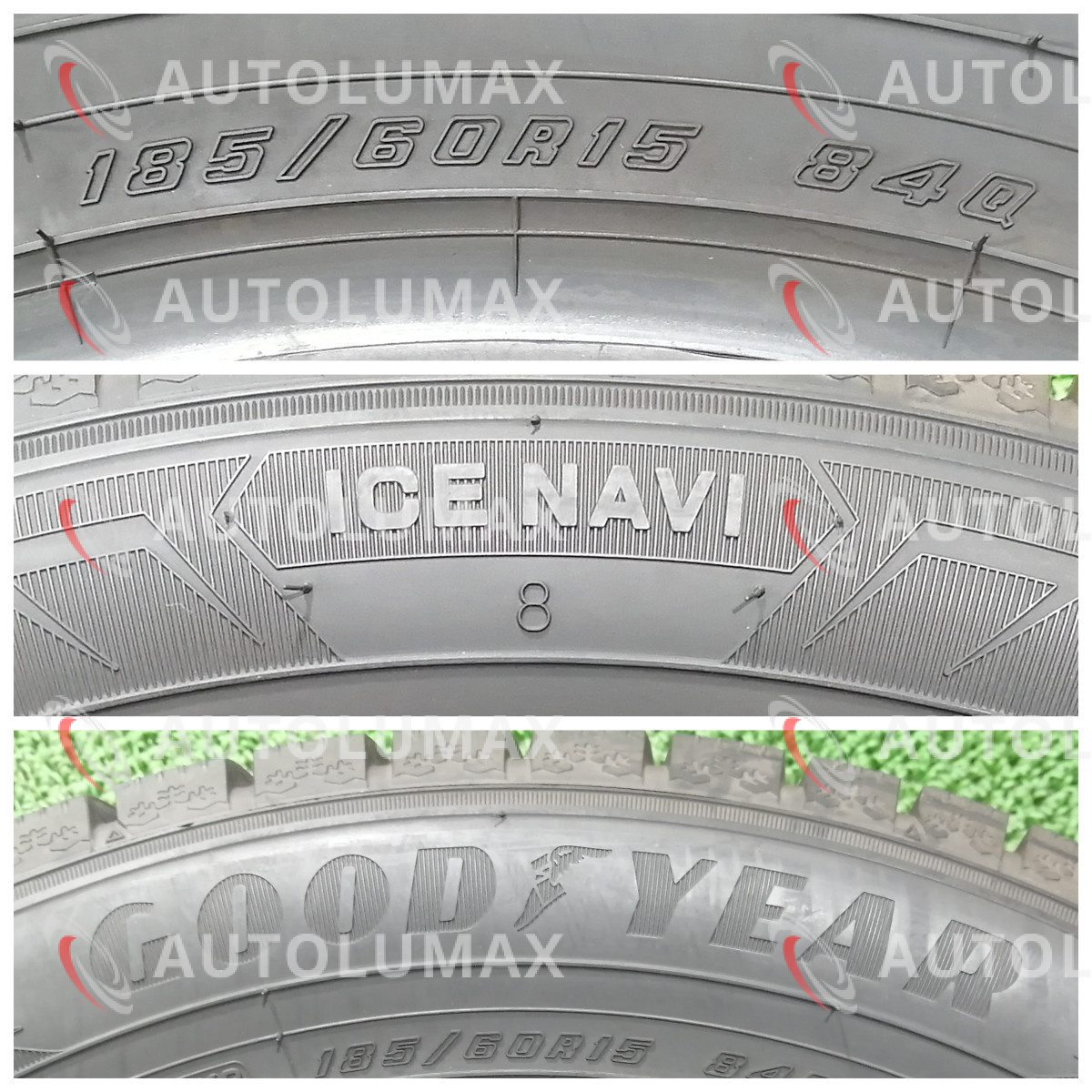 185/60R15 84Q Goodyear ICENAVI8 中古 スタッドレスタイヤ 2本セット 2021年製 送料無料 185/60/15 グッドイヤー U2812.N_画像4