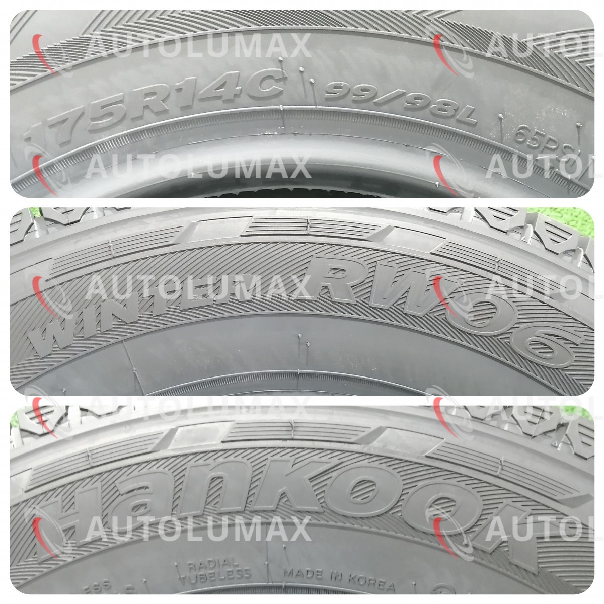 175R14 99/98L Hankook winter RW06 新品 スタッドレスタイヤ 4本セット 2021年製 ハンコック N1278._画像3