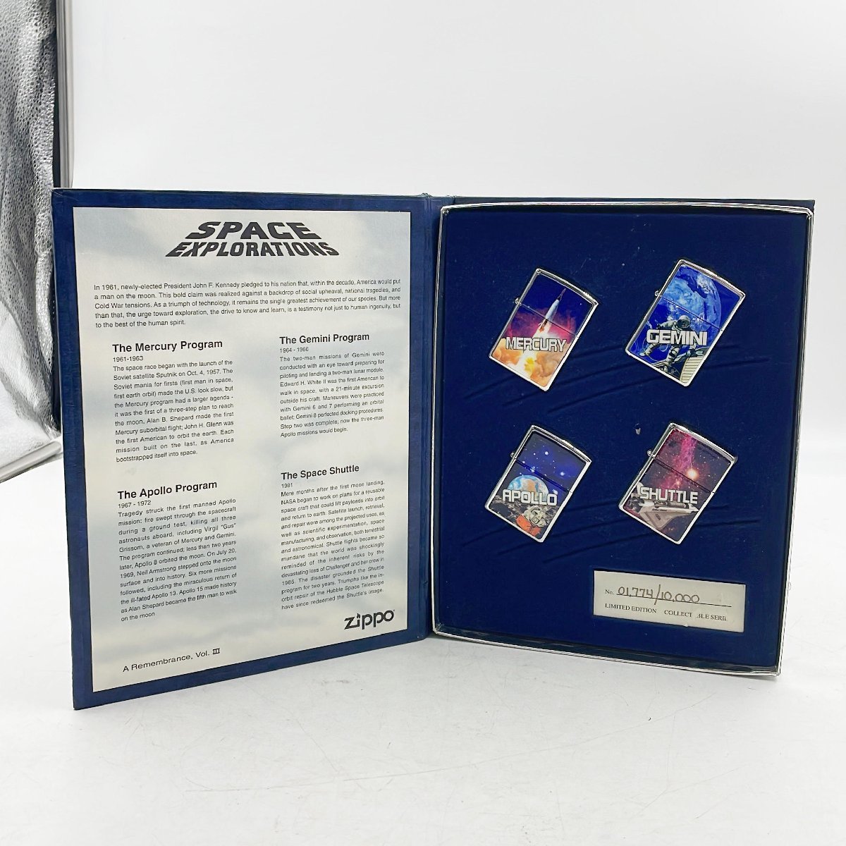 ZIPPO SPACE EXPLORATIONS　ジッポー　ライター　限定品　1997年製造 宇宙探査記念シリーズ 4個セット　アンティーク　コレクション