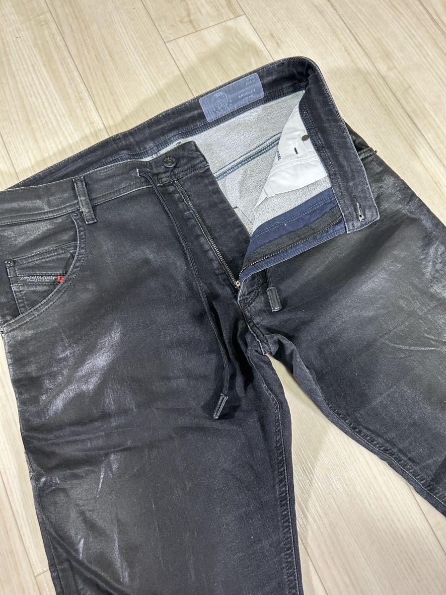 即決 ブラックコーティング JoggJeans DIESEL KROOLEY 084JB ディーゼル クルーリー W32_画像4