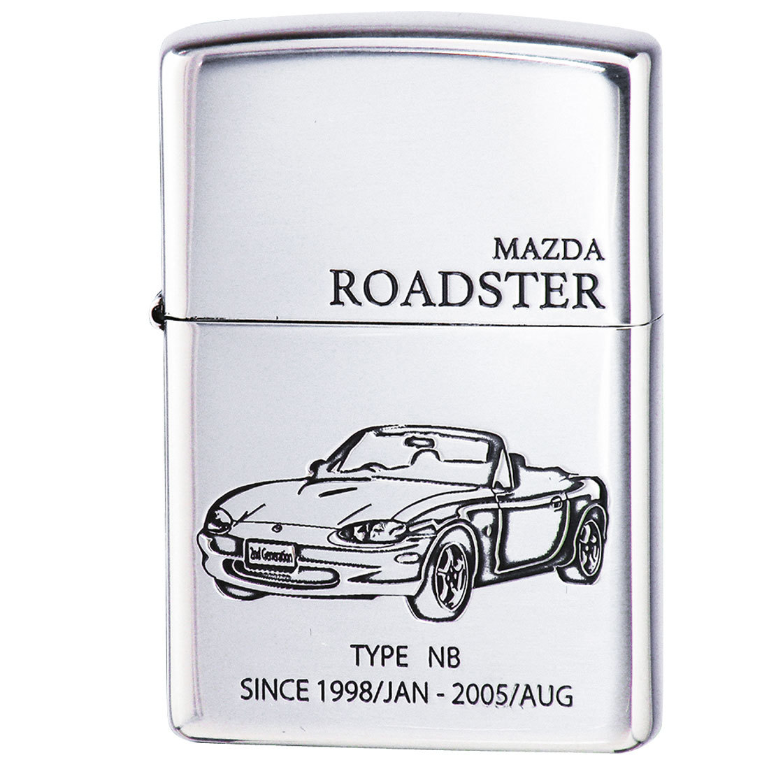 zippo MAZDAシリーズ マツダ　ROADSTER NB　ロードスター　銀イブシ　エッチング　MAZDA公認　ROADSTER-NB 【ネコポス可】_zippo(ジッポーライター)MAZDAシリーズ マ