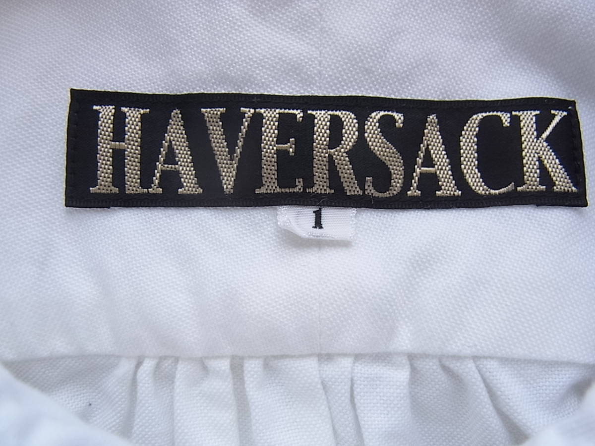 HAVERSACK 　ハバーサック　コットンオックス素材　ラウンドカラー　ワークシャツ　サイズ 1 日本製 ホワイト_画像5