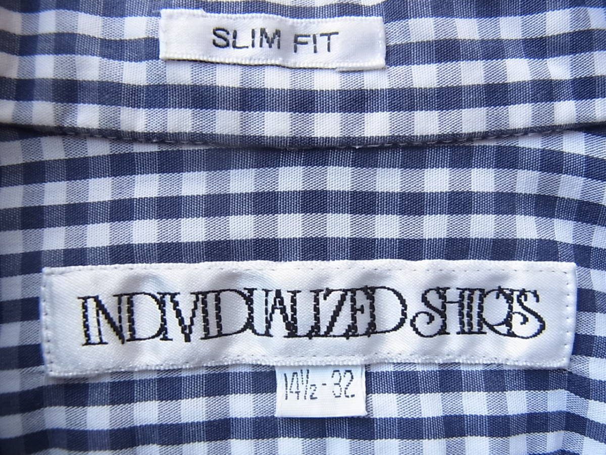 INDIVIDUALIZED SHIRTS インディビジュアライズド シャツ　ギンガムチェック柄　ボタンダウンシャツ　サイズ 14 1/2 - 32　MADE IN USA_画像5