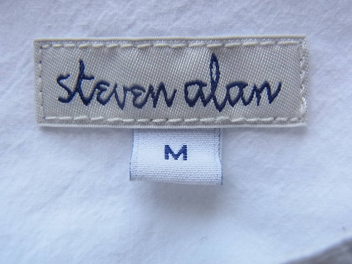 STEVEN ALAN 　スティーブン アラン　ホワイト無地　バンドカラーシャツ　サイズ M　 日本製_画像5