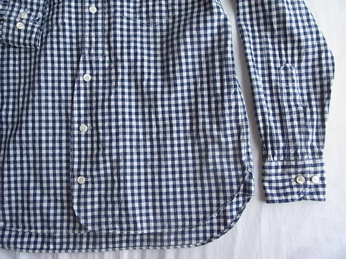 HAVERSACK ハバーサック コットンリネン  ギンガムチェック柄 ラウンドカラー ワークシャツ サイズ L  日本製の画像7