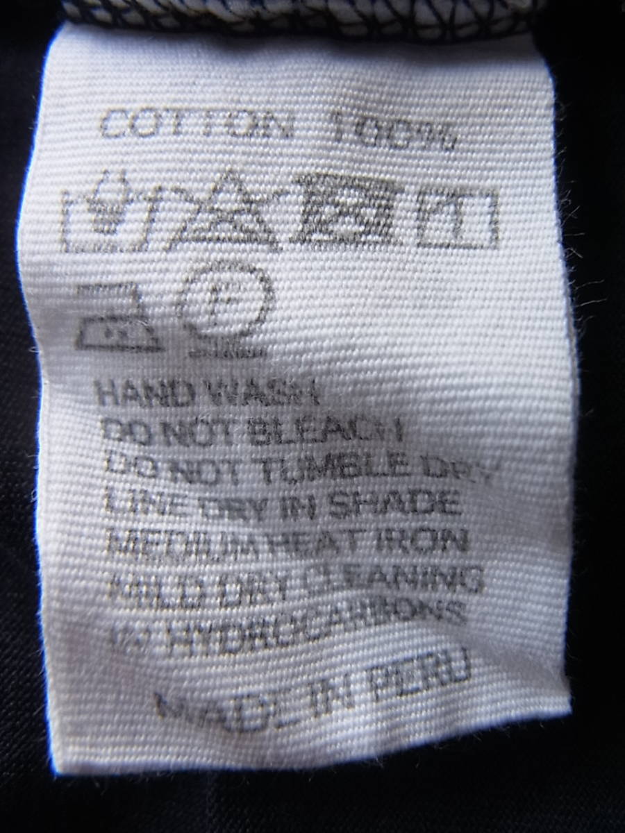 handvaerk 　ハンドバーク 　手紡ぎピマコットン素材　五分袖Tシャツ　サイズ S ダークネイビー　ペルー製_画像5