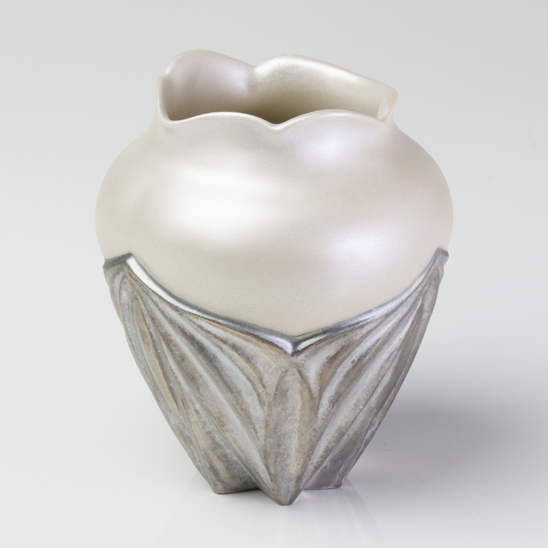 お気にいる】 【MG敬 ity04-1 片口』共箱付 作『刻彫白金彩 酒器展