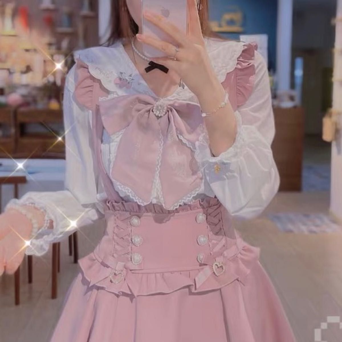 未使用 lizlisa 刺繍レースリボン 大きめ ブローチ ピンク 未使用 lizlisa 刺繍レースリボン 大きめ ブローチ ピンク