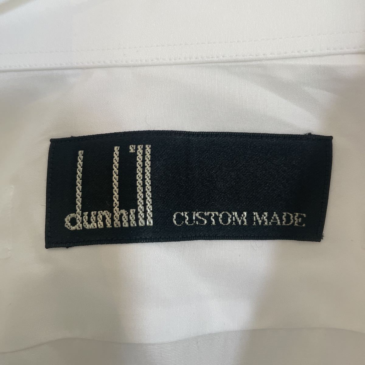 dunhill CUSTOM MADE ダンヒル 長袖 ドレスシャツ 3 無地 シンプル 白シャツ メンズ古着_画像10