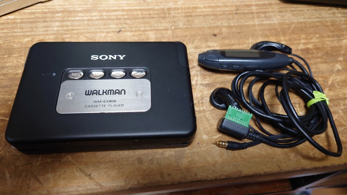 最低価格の ジャンク SONY WALKMAN WM-EX808/リモコンRW-7E/イヤホン