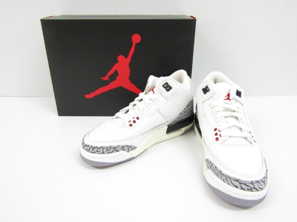 NIKE WMNS AIR JORDAN 3 RETRO (GS) WHITE CEMENT REMAG INED/DM0967-100 SIZE:23cm ナイキ スニーカー 靴 ≡SH6689_画像1