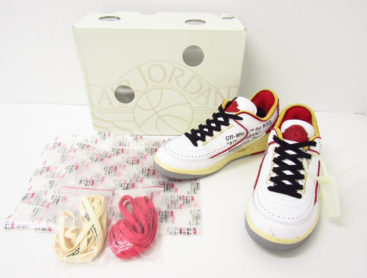 OFF-WHITE × NIKE AIR JORDAN 2 RETRO LOW SP WHITE AND VARSITY RED / DJ4375-100 SIZE:25cm ナイキ スニーカー 靴 ≡SH6740