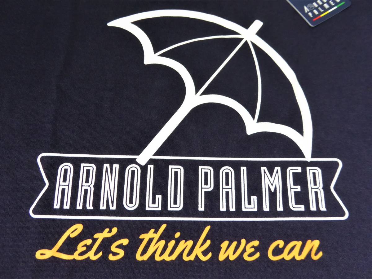 ARNOLD PALMER アーノルドパーマー クールネック BIGロゴ ストレッチ 半袖Tシャツ　LL　紺_画像4