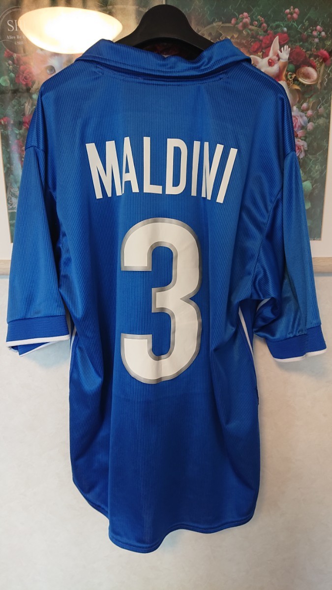 used 貴重 FIFA world cup FRANCE98 ITALY イタリア代表 #3 MALDINI マルディーニ MADE IN UK NIKE ACミラン_画像1