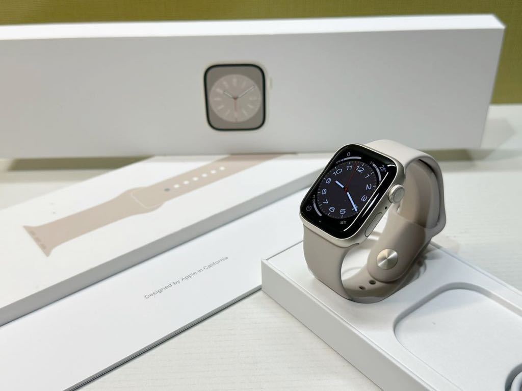 ☆即決 ケア+ 美品 Apple Watch series8 41mm シルバーアルミニウム アップルウォッチ GPSモデル シリーズ8  バッテリー100% 645