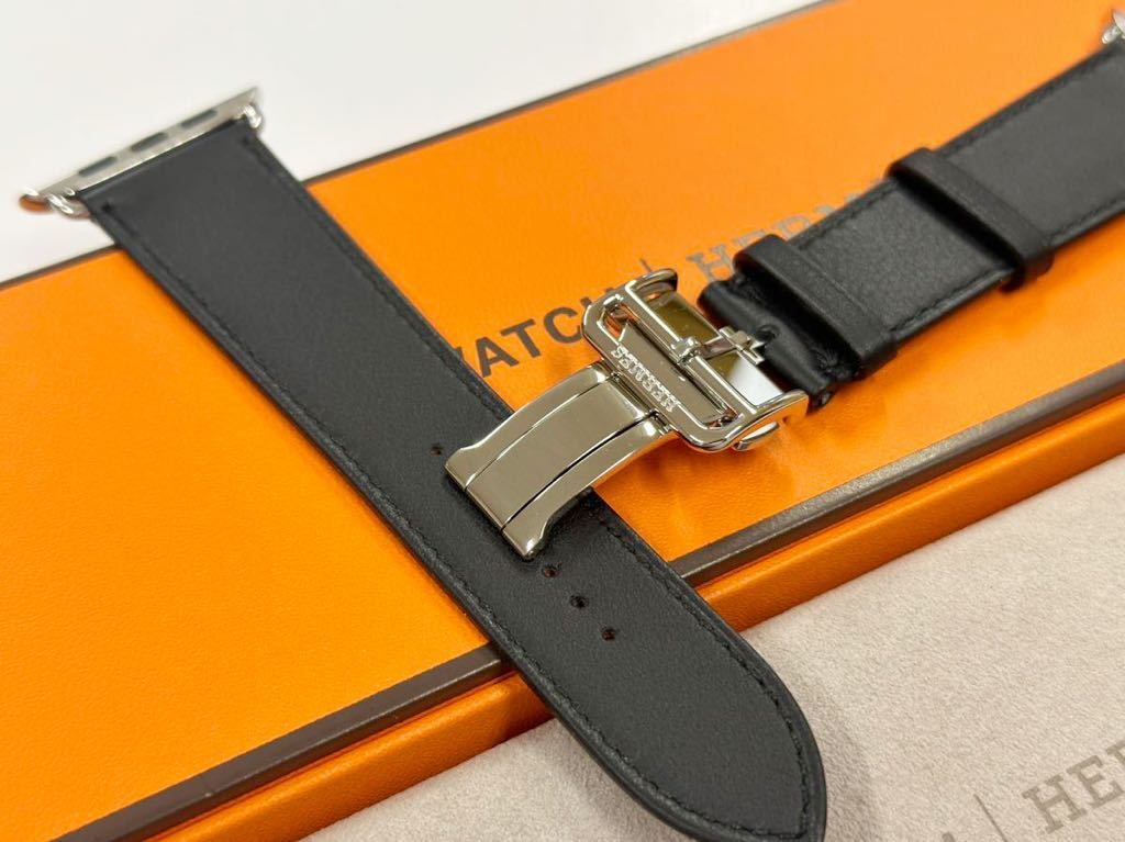 ☆即決 未使用 Apple Watch HERMES 45mm 44mm 黒 ディプロイアントバックル エルメス アップルウォッチ Dバックル  ブラック 780