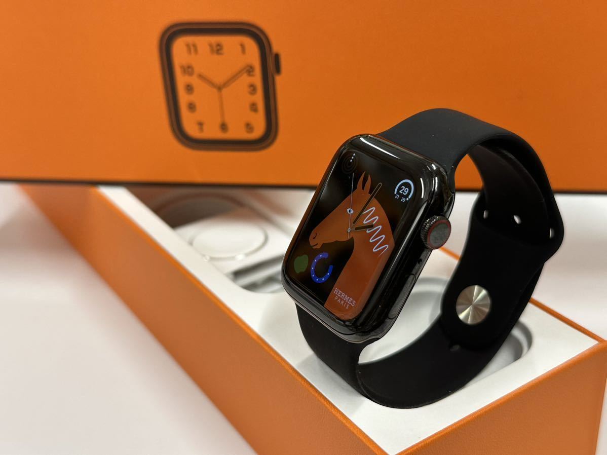 ☆即決 ケア+ Apple Watch series6 HERMES 44mm ブラック ステンレス