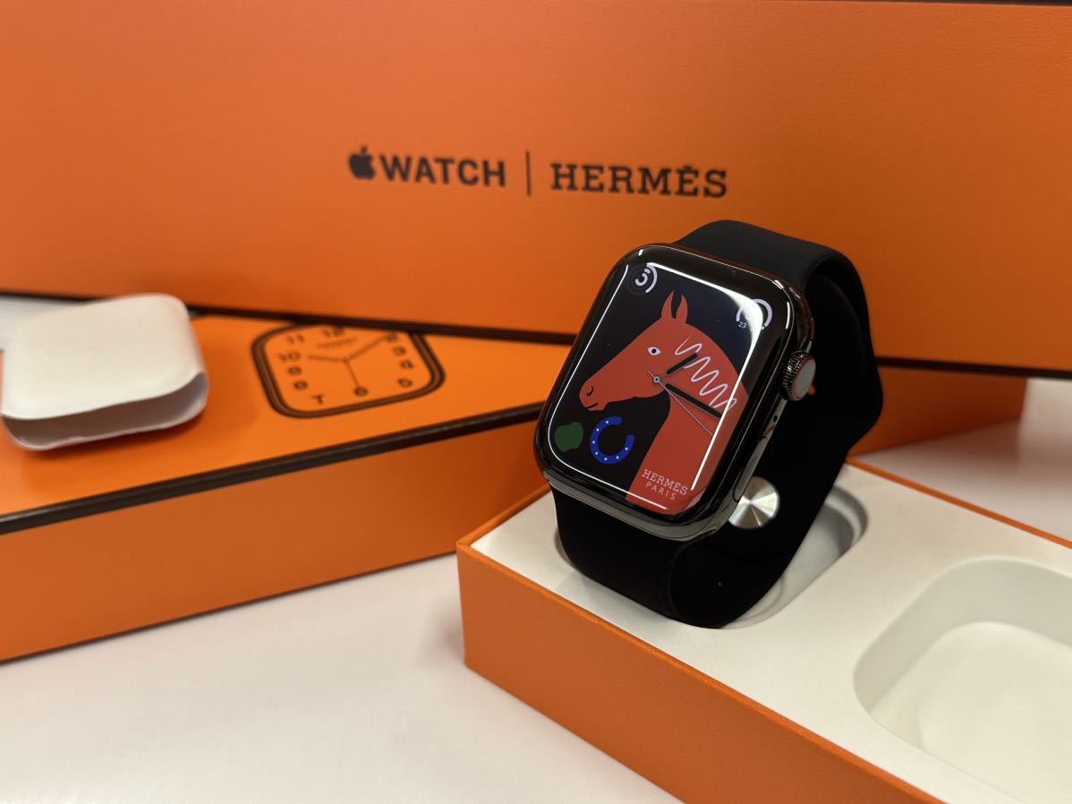 最新 即決 ほぼ未使用 100% Apple Watch series8 HERMES 45mm アップル