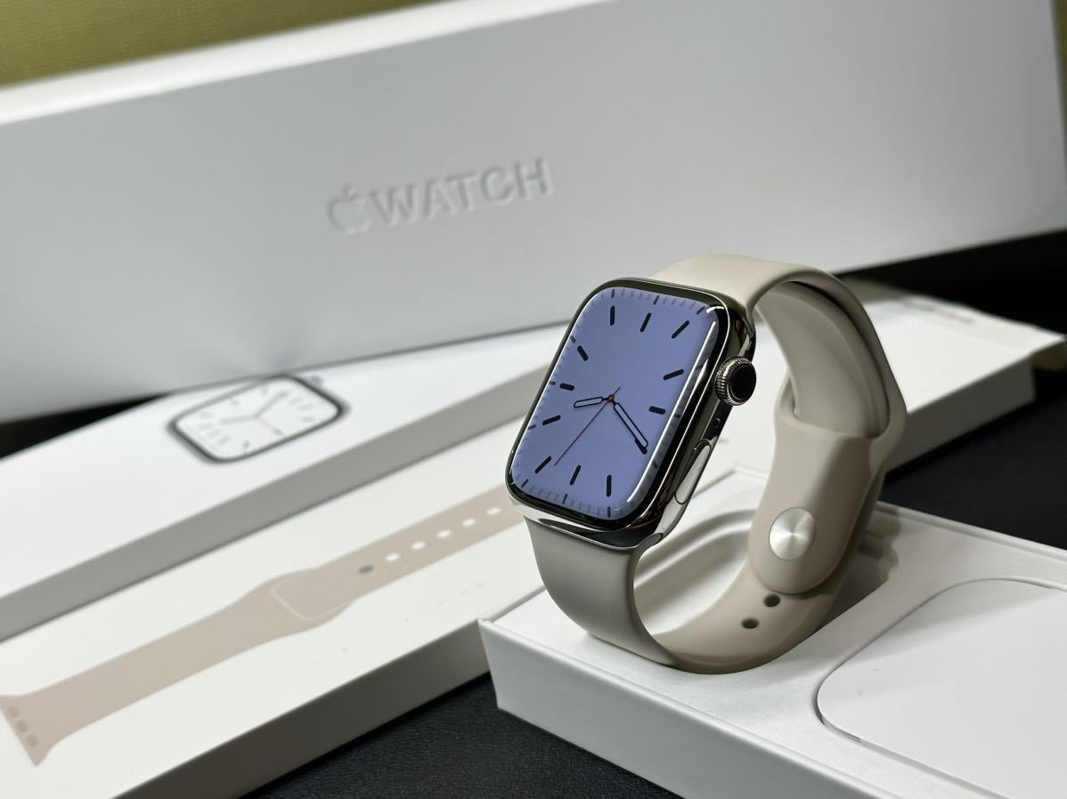 即決 美品 Apple Watch series7 45mm シルバーステンレス アップル