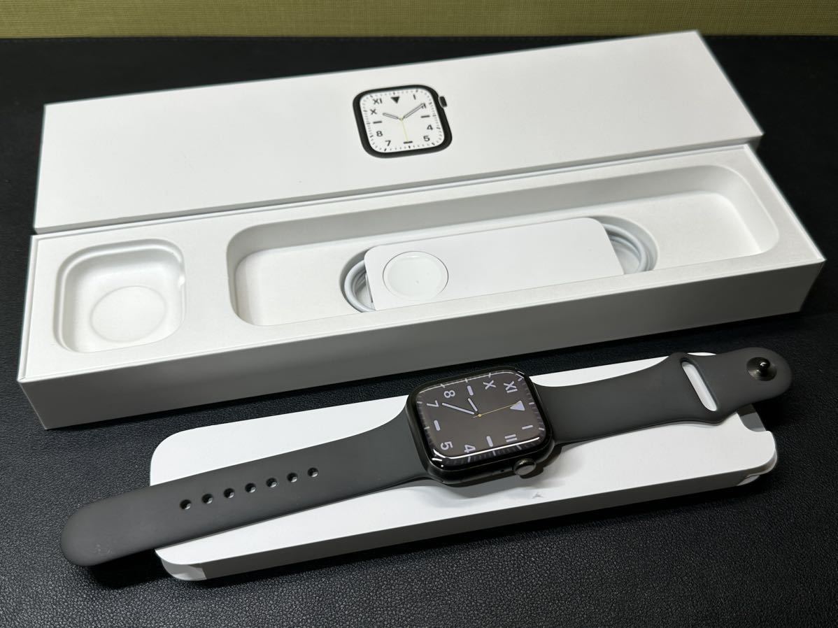 ☆即決 美品 Apple Watch series7 Edition ブラックチタニウム Titanium 45mm アップルウォッチ  GPS+Cellular エディション チタン 813