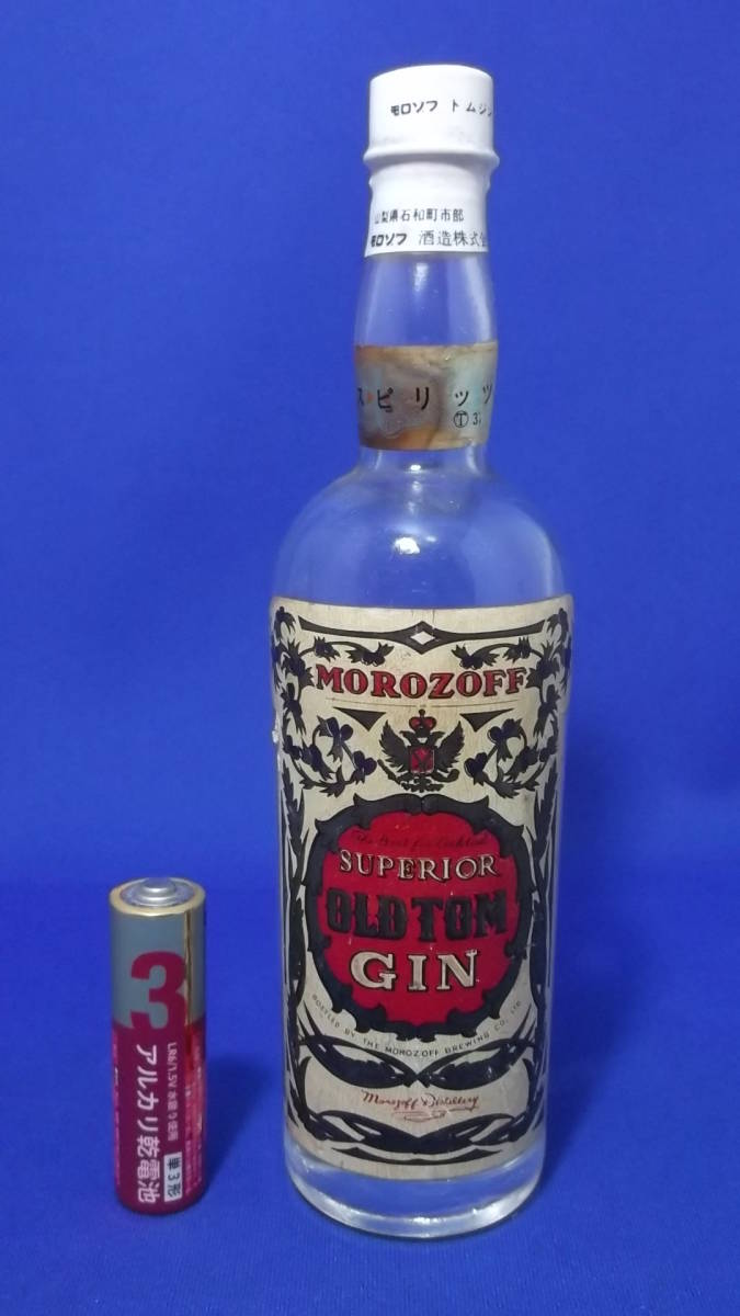  rare article Mini bottle [ Tom Gin OLD TOM GINmorozof sake structure frequency 45%]MOROZOFF Showa Retro 