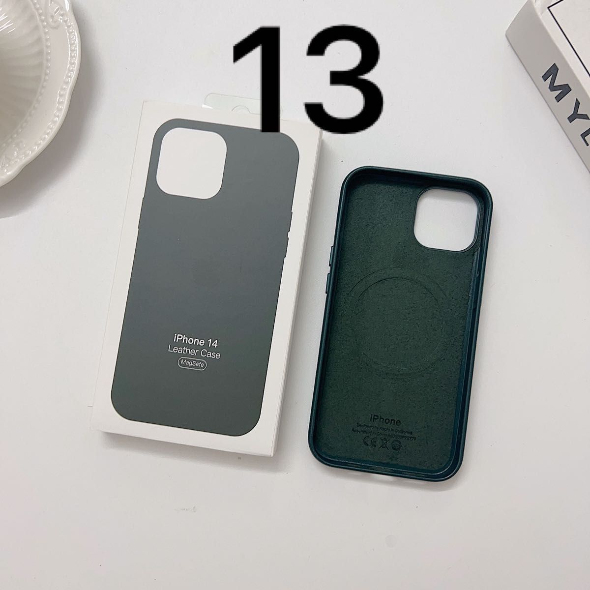 新品】純正互換品 iPhone 13 レザーケース セコアグリーン 新品】純正互換品 iPhone 13 レザーケース セコアグリーン