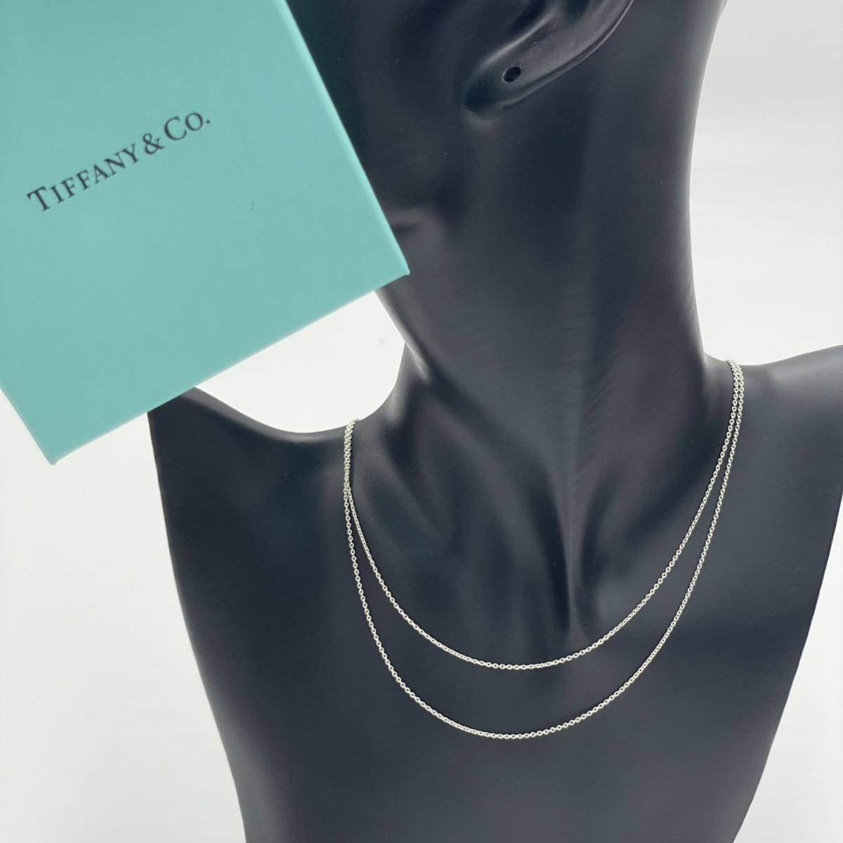 美品 Tiffany ティファニー ロング ネックレス 74cm チャーム 925 シルバー チェーン スターリングシルバー