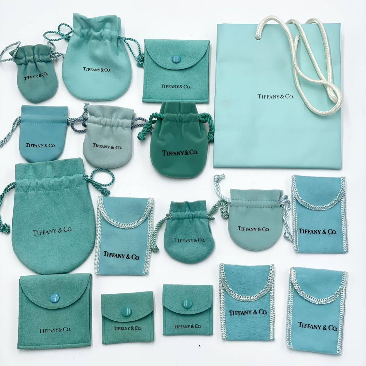 17点セットTiffany ティファニー巾着袋ショップ袋梱包材袋ショッパー