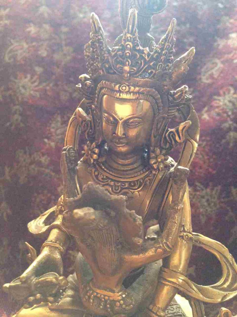 チベット 密教 【 銅製 金剛薩 歓喜仏 坐像 】 １８ｃｍ ヤブユム 仏像 
