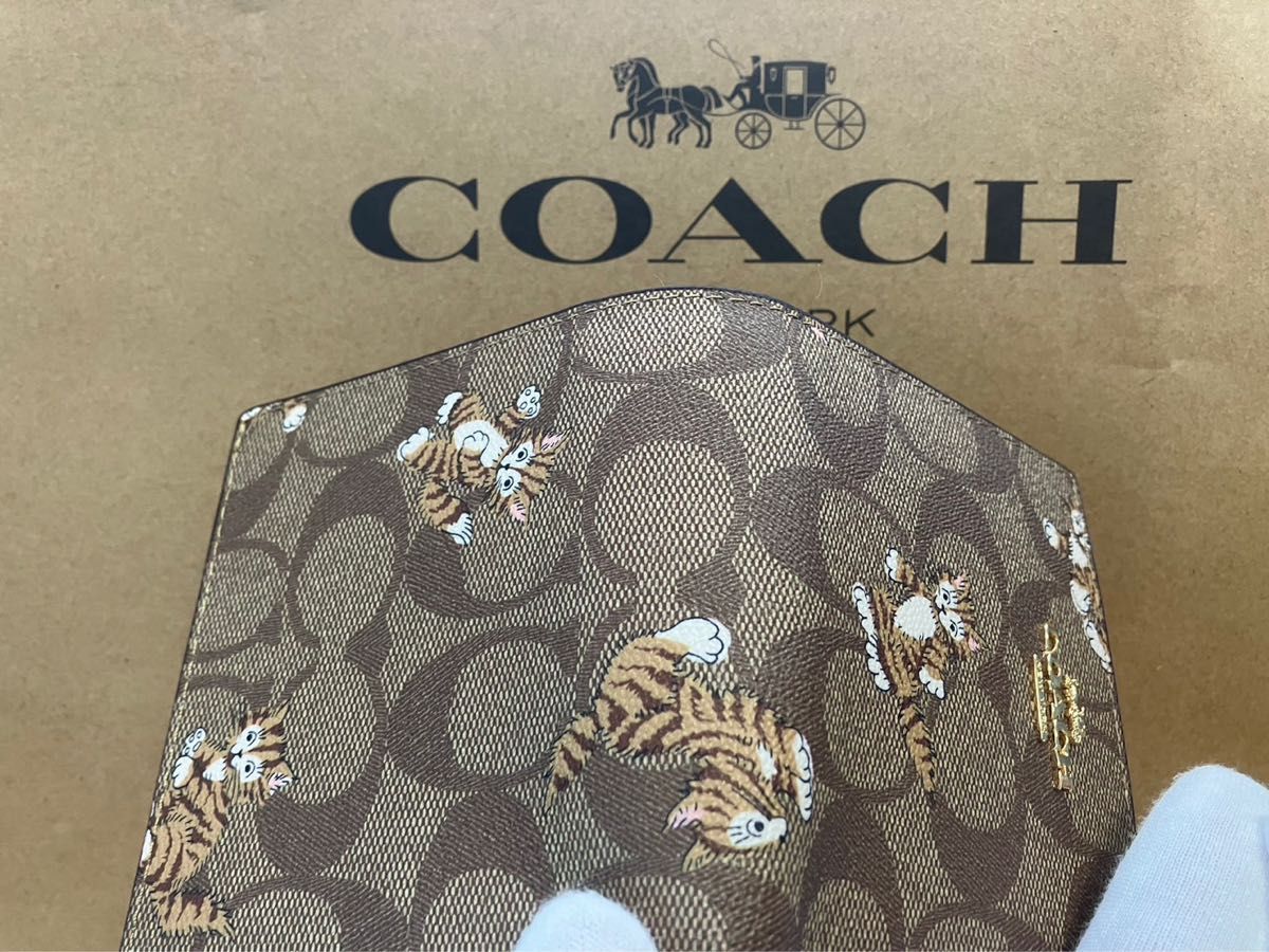 新品・未使用】coach コーチ かわいい猫ちゃん柄 シグネチャ｜PayPayフリマ