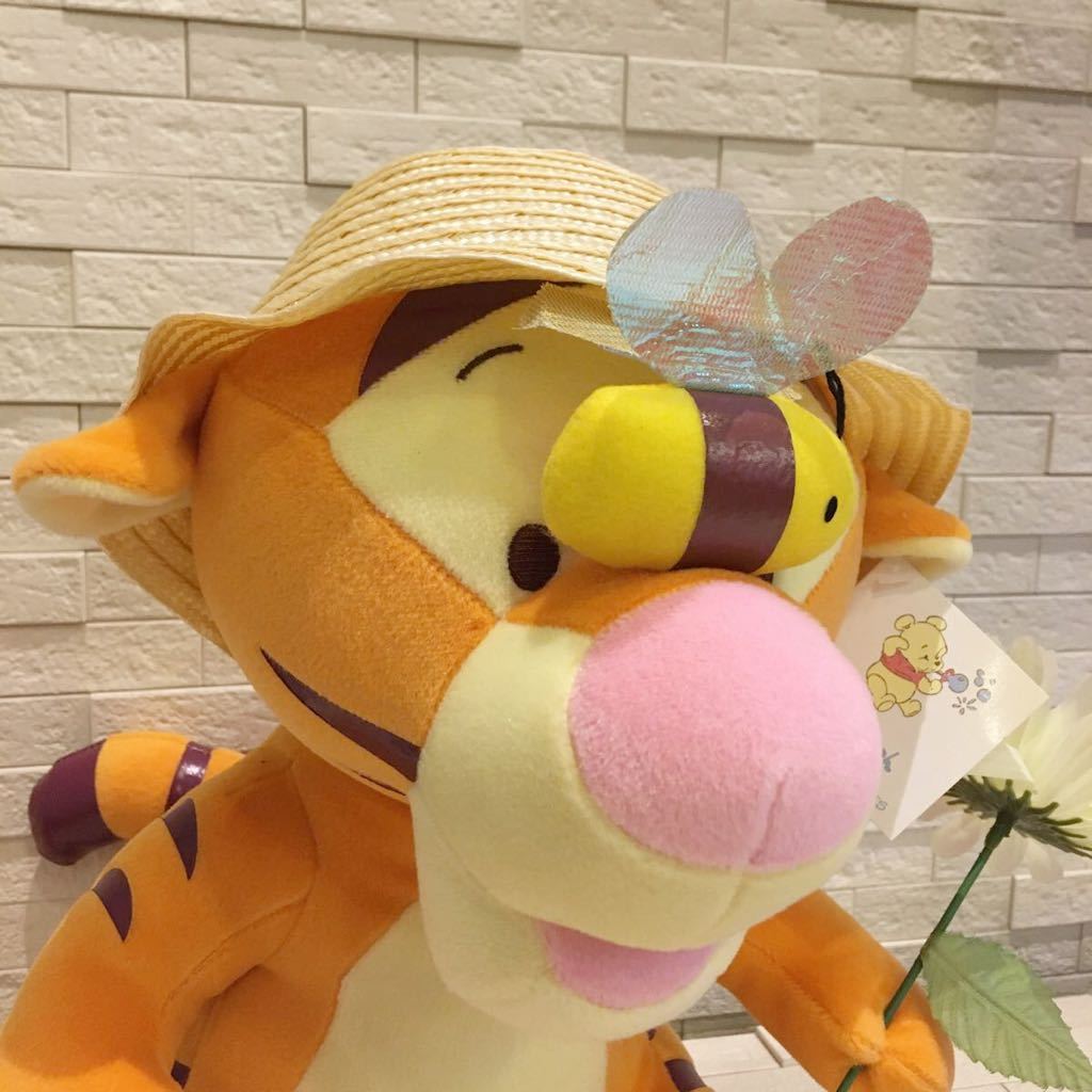 未使用タグ付　Disney Baby Pooh プーさん　ティガー　ぬいぐるみ　麦わら帽子　蜂　高さ約32㎝　ディズニーベビー_画像6