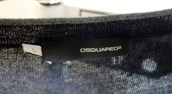 美品★ DSQUARED2 シルクカシミヤロゴ入りVニット 黒　L ディースクエアード_画像3