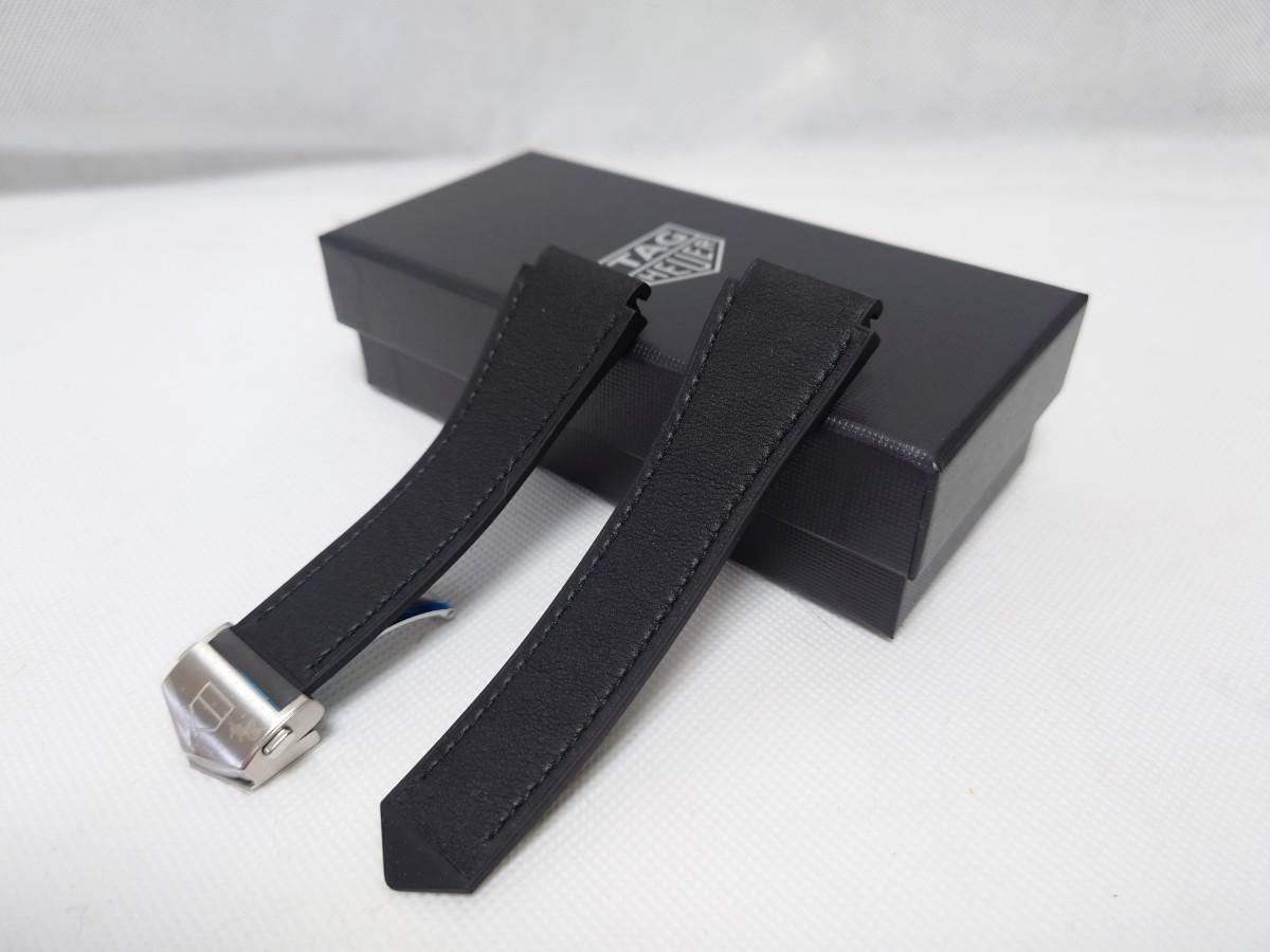 [ new goods * including carriage ] TAG Heuer connector ktedo exchange belt black leather & Raver 