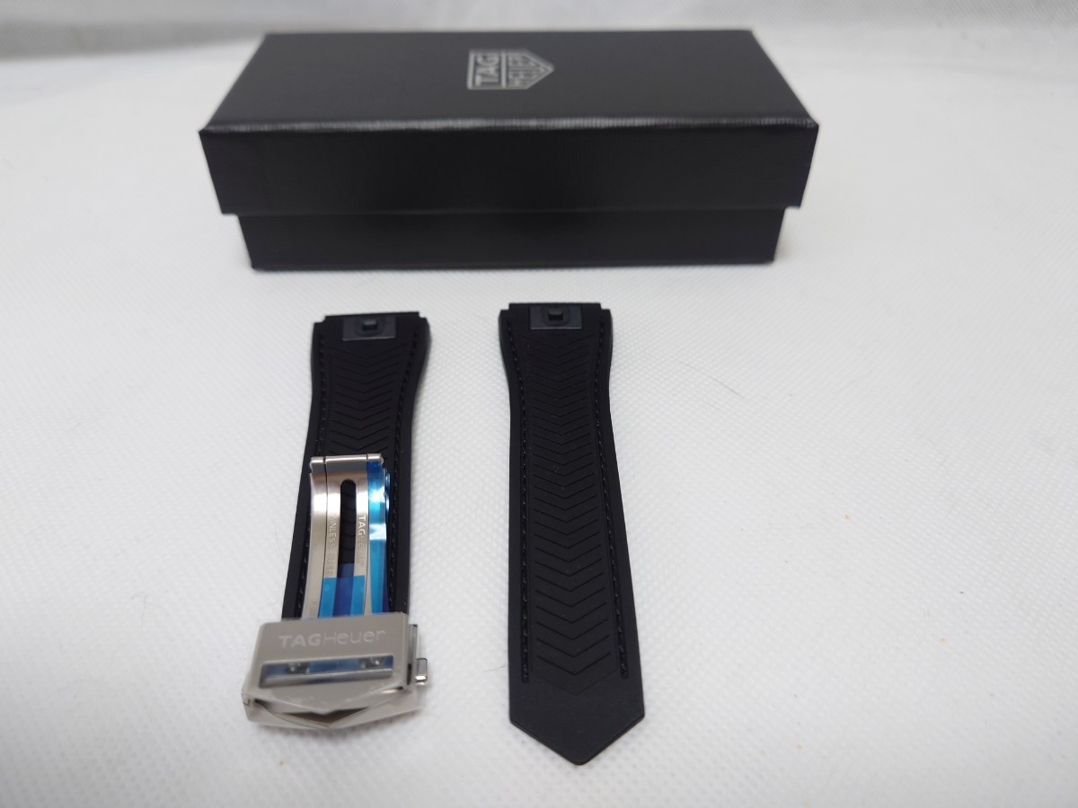 [ new goods * including carriage ] TAG Heuer connector ktedo exchange belt black leather & Raver 