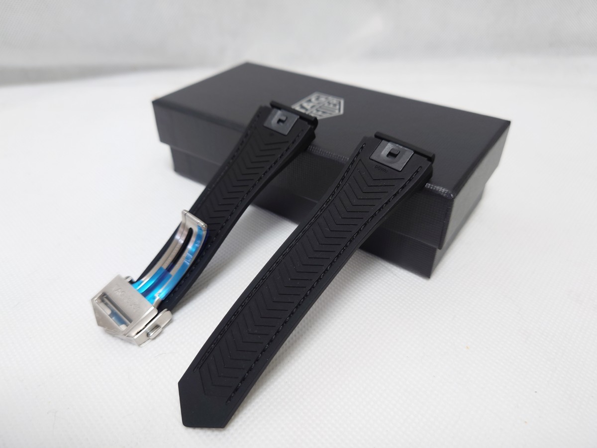 [ new goods * including carriage ] TAG Heuer connector ktedo exchange belt black leather & Raver 